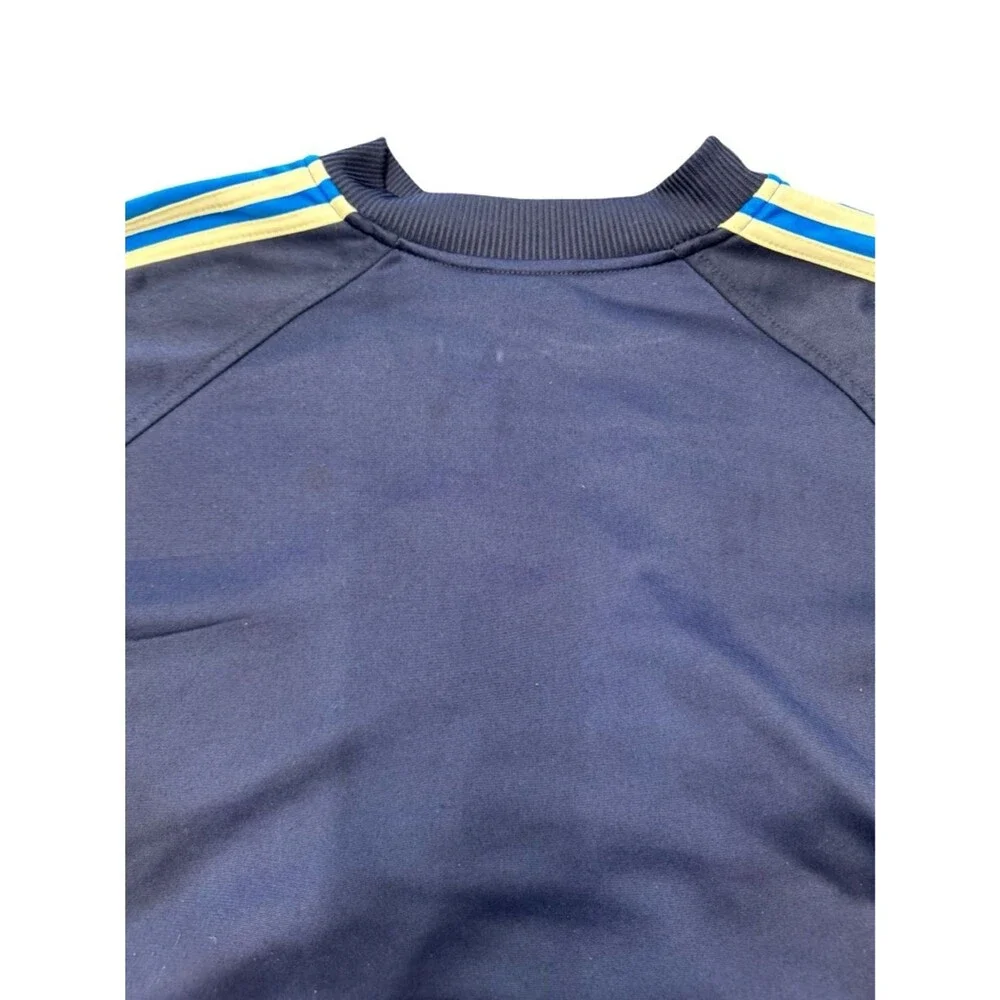 Vintage 80s Adidas Trefoil Track Jacket XL Navy Blue White Stripes Full Zip